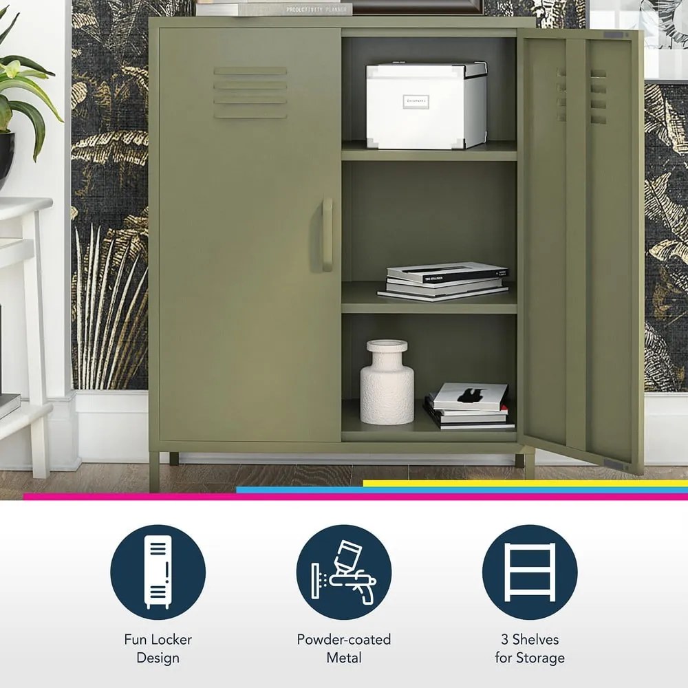 Kék fém szekrény 80x102 cm Bradford - Queer Eye