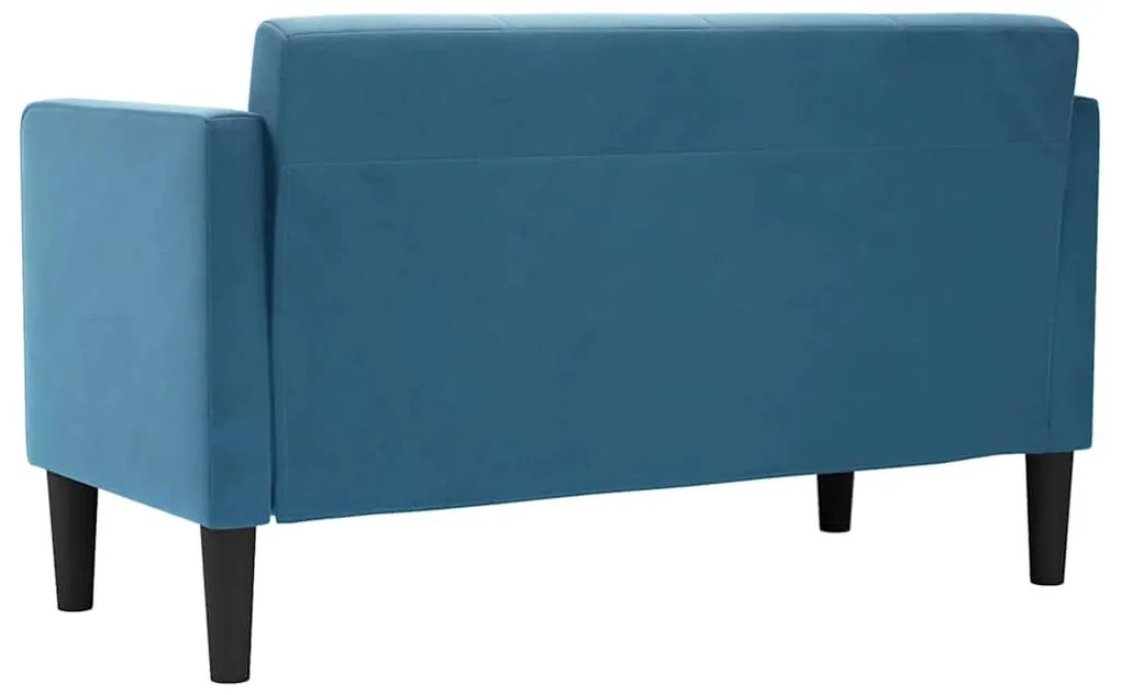 kék bársony loveseat kanapé 111 cm