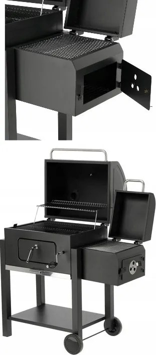 Hordozható Deluxe Faszenes Grill Füstölő Grillrács Lund 99925