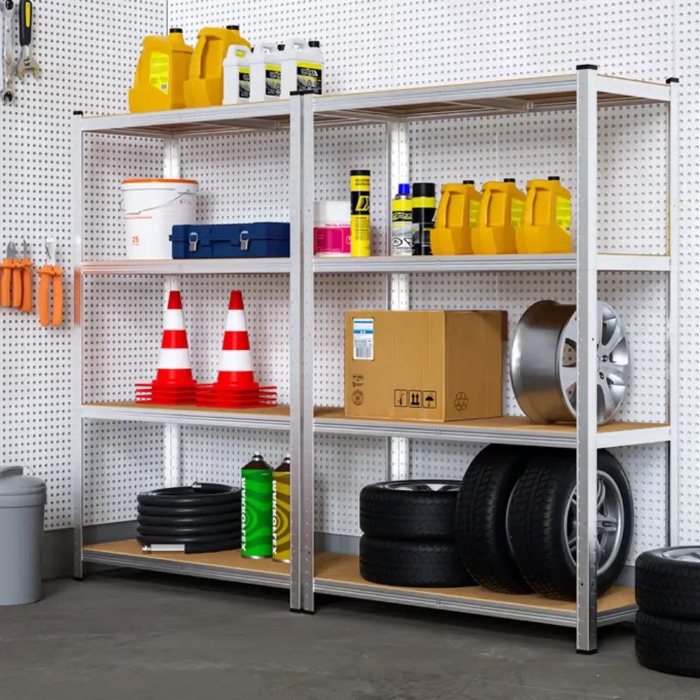 Nagy teherbírású HEAVY polc, max. 700 kg, 90x40x160cm, ezüst Monzana