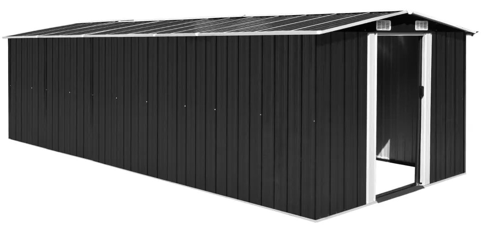 vidaXL antracitszürke fém kerti fészer 257 x 580 x 181 cm