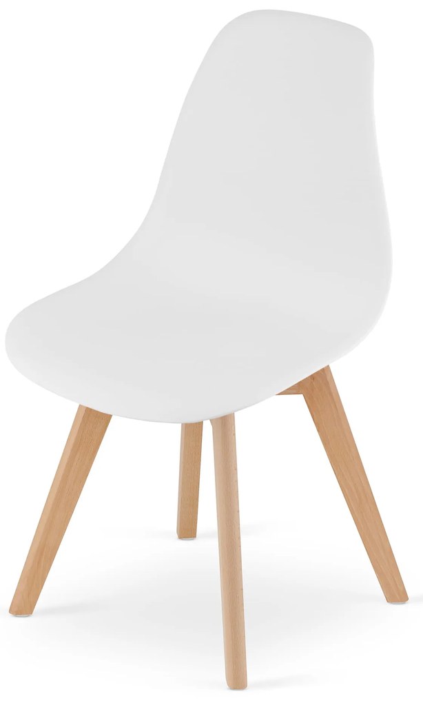 Étkezőgarnitúra 1 + 4, RAMOD asztal 100x60 cm fehér/tölgy dekor + fehér KITO szék