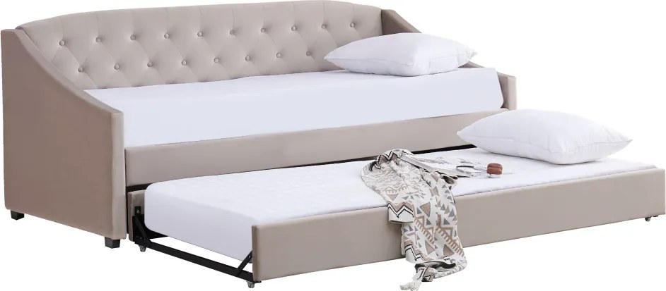 Kihúzható ágy, barnásszürke Taupe, ALODA