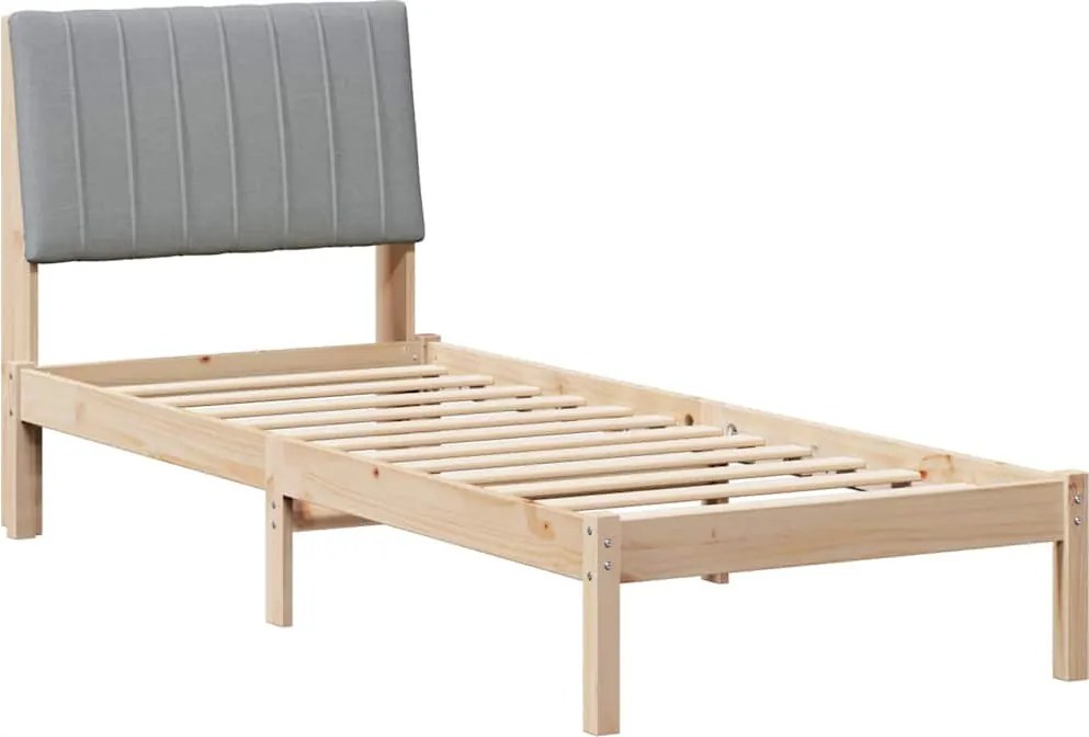 vidaXL Ágykeret fejtámlával Barna 75 x 190 cm Tömör fenyőfa