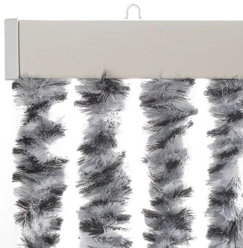 szürke és fekete és fehér zsenília rovarfüggöny 100 x 200 cm