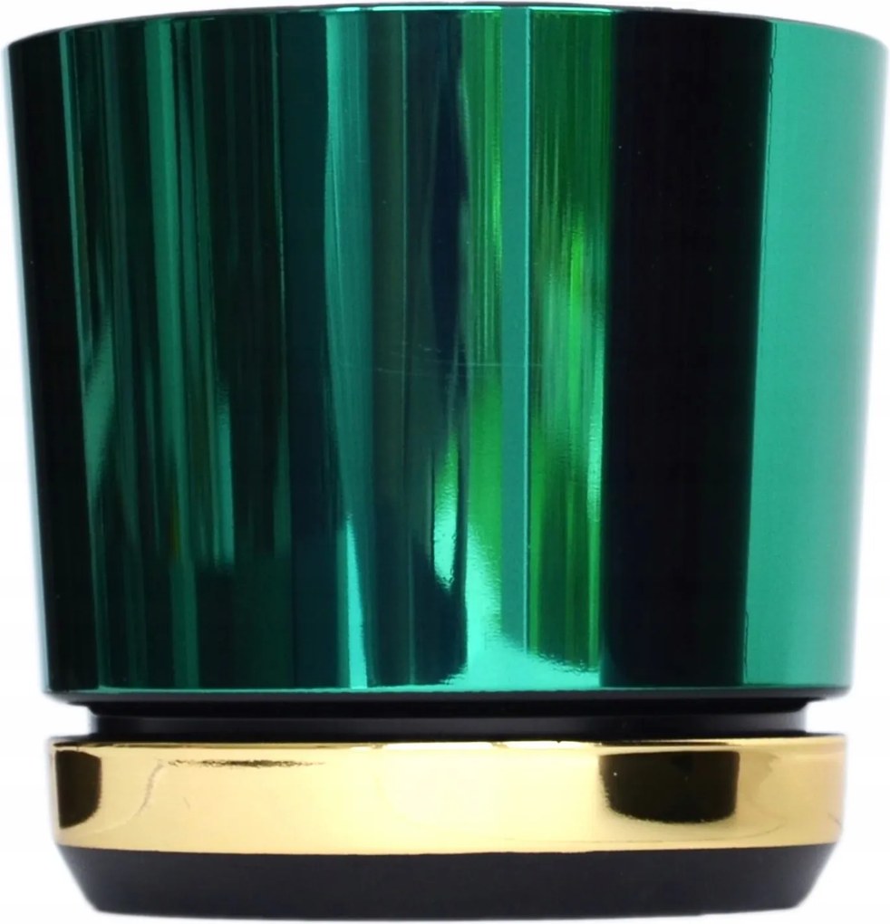 32 cm-es nagy széles virágtartó kaspó Duo kétszínű Zöld Arany