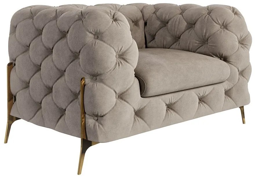 Szürkésbézs bársony fotel Chelsea Bis – Ropez