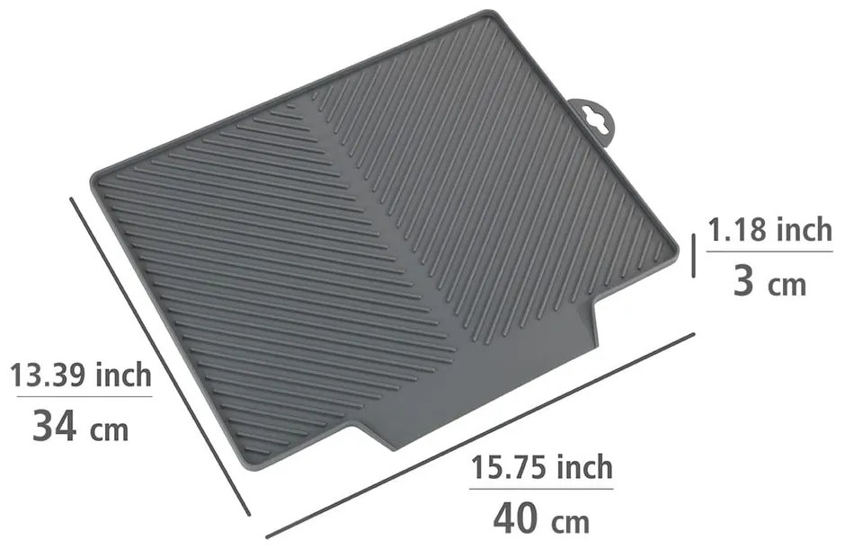 Neli sötétszürke edényszárító alátét, 34 x 40 cm - Wenko