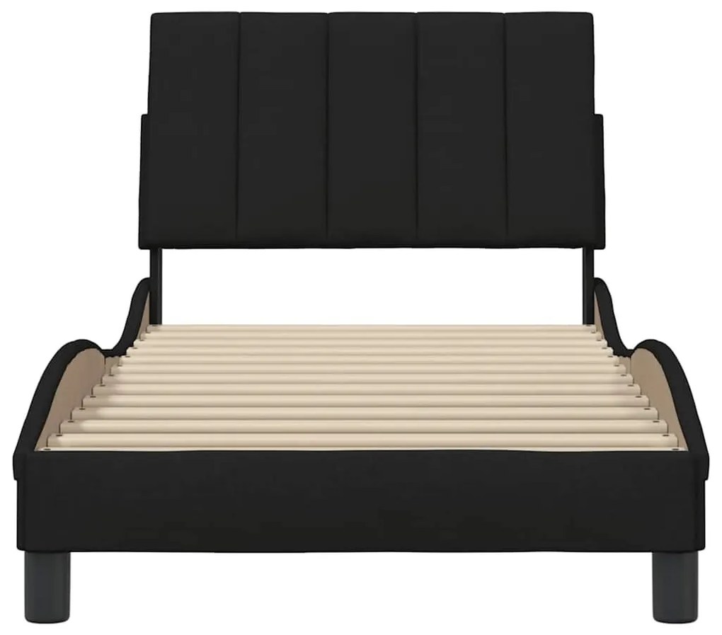 ágykeret matrac nélkül Hanko fekete 90x190 cm szövet