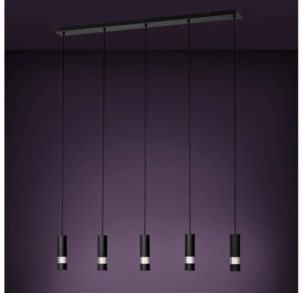 Eglo 39706 - LED Csillár zsinóron BERNABETA 5xGU10/4,6W/230V fekete