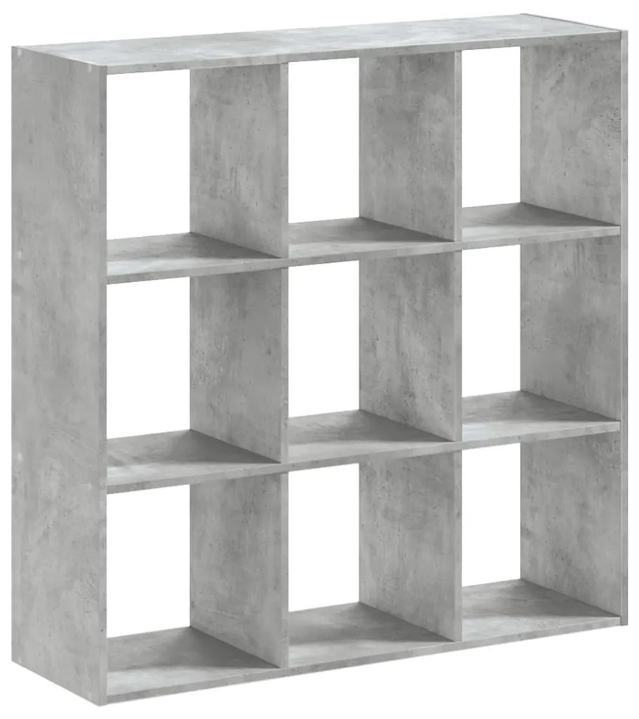 betonszürke szerelt fa könyvespolc 102 x 32 x 102 cm