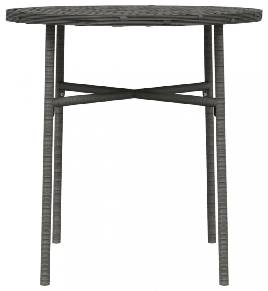 szürke polyrattan teázóasztal 45 cm