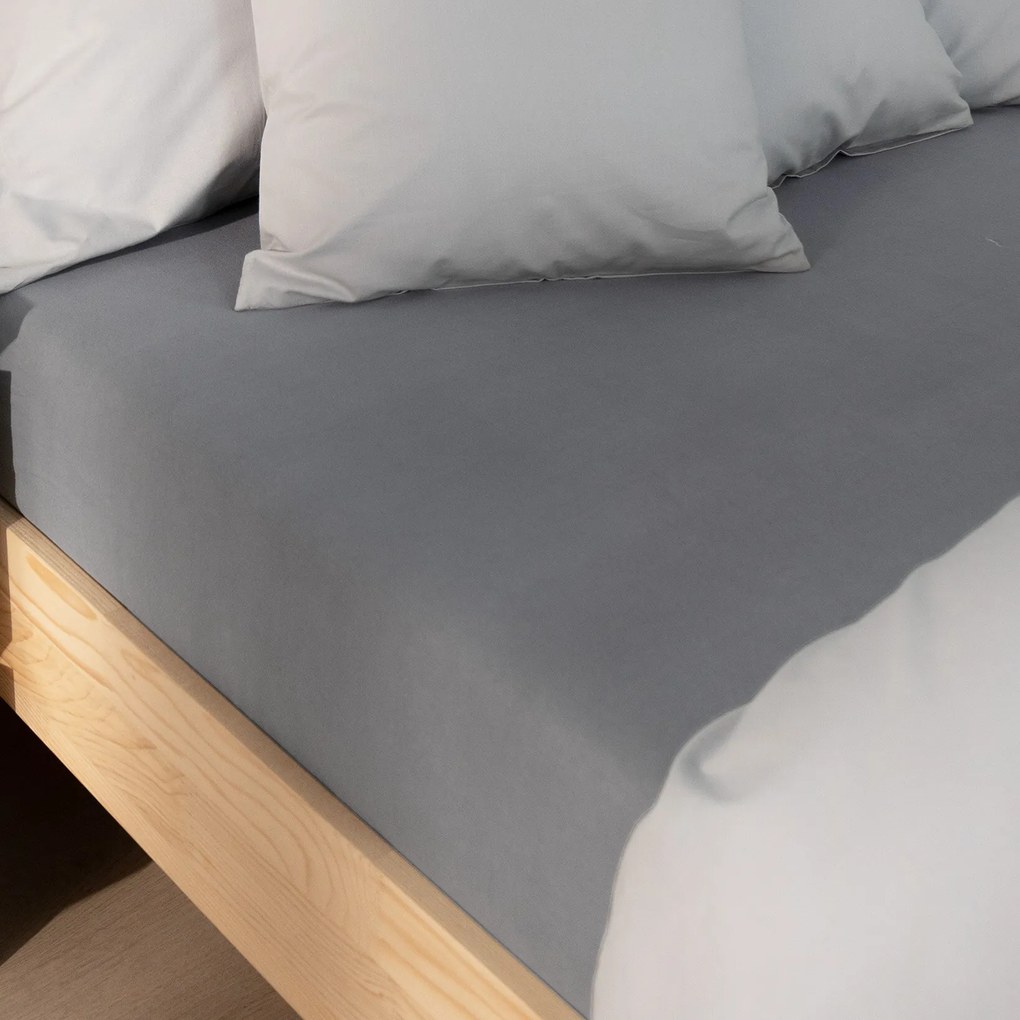 Goldea jersey gumis lepedő - sötétszürke 120 x 200 cm