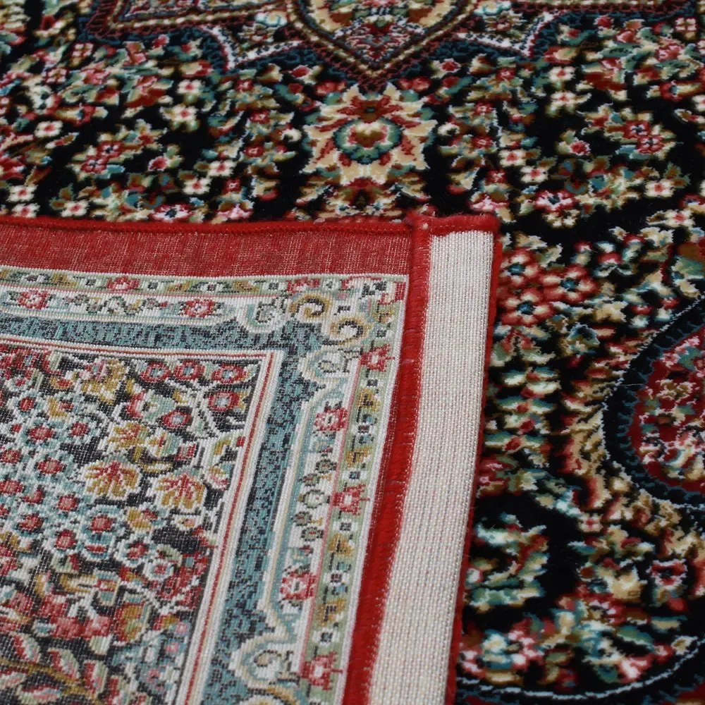 Perzsa szőnyeg bordó MEDALION 140x200 minőségi szőnyeg a nappaliba vagy hálószobába