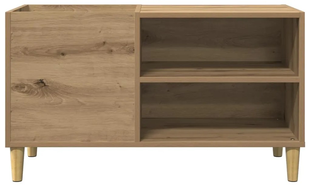kézműves tölgy színű szerelt fa hanglemezszekrény 84,5x38x48 cm
