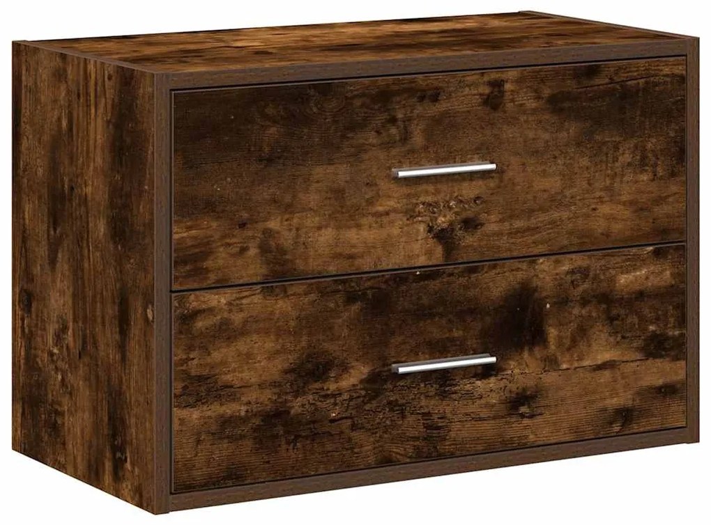 szekrény 2 fiókkal füstölt tölgy 60x31x40 cm gépi forgácsolt fa