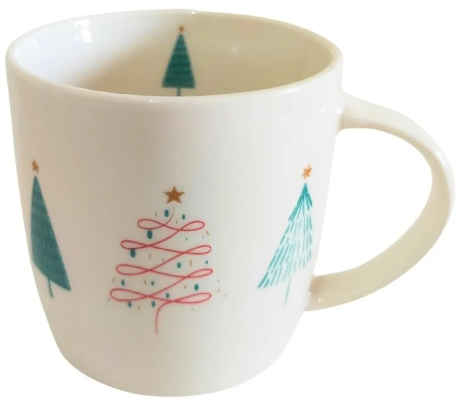Home Elements Erdő porcelán bögre karácsonyi mintával 300 ml, díszdobozban