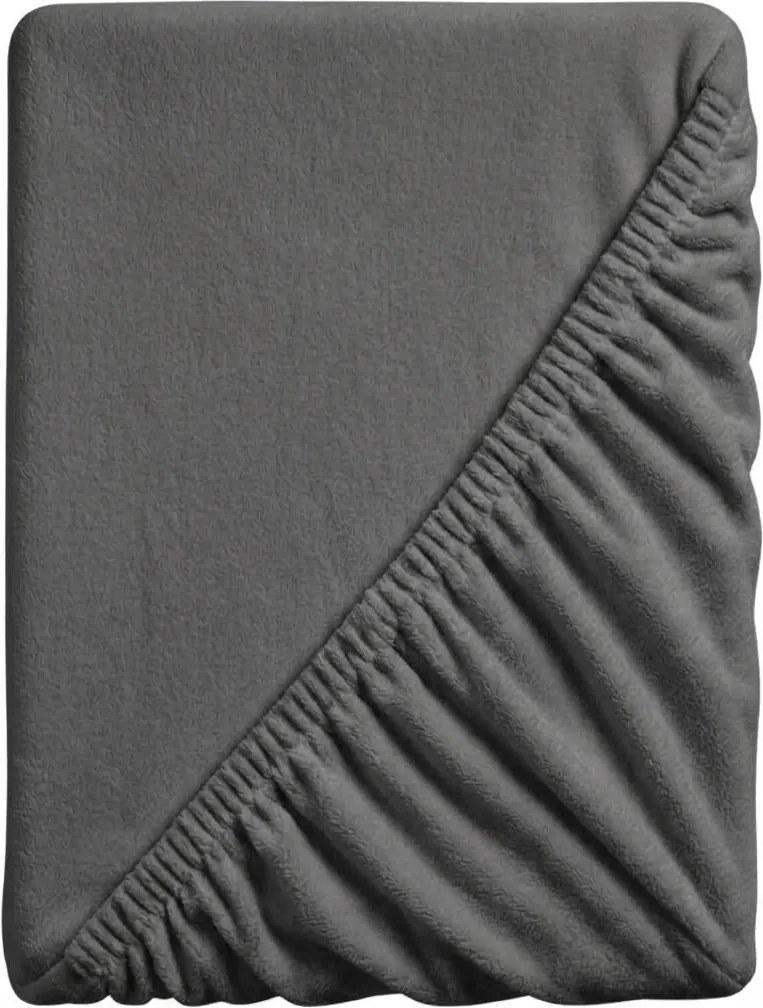 SOFT sötétszürke mikroplüss lepedő 180x200 cm