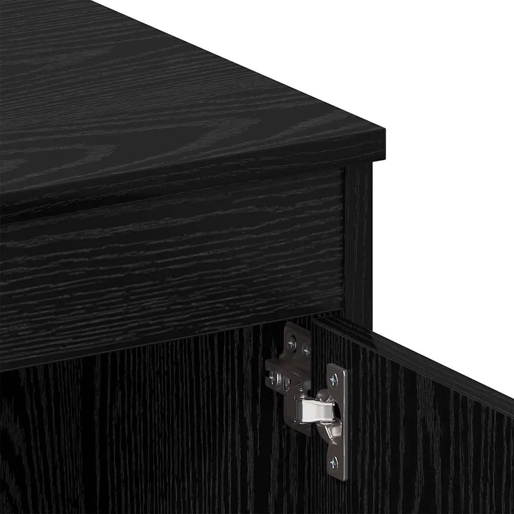 Asztal fiókkal polcokkal Musta tammi 140 x 50 x 76 cm Faanyag