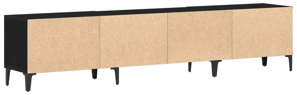 TV Szekrény Fekete Tölgy 180x31,5x40 cm Műanyag Fa