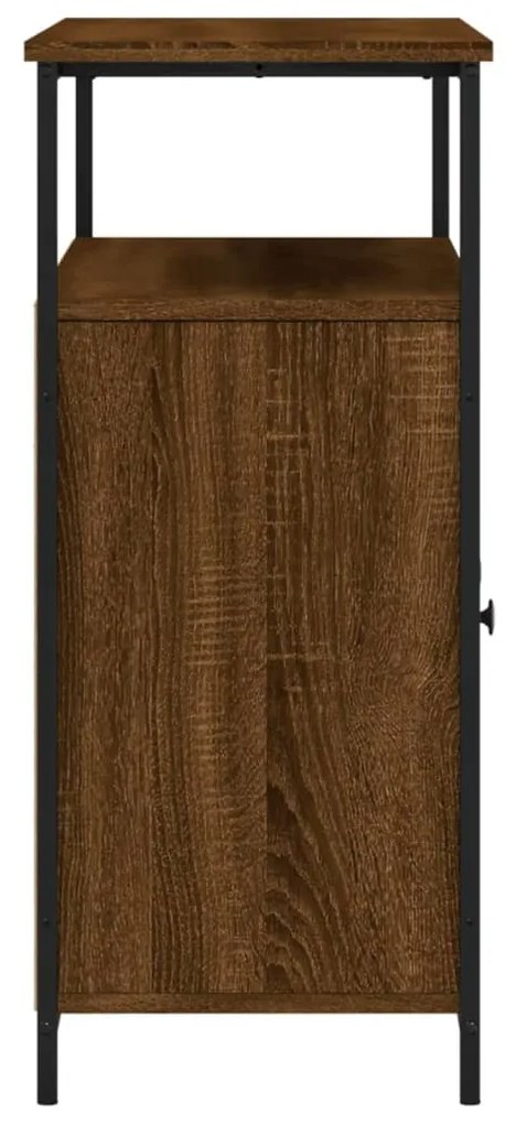 barna tölgy színű szerelt fa tálalószekrény 100 x 35 x 80 cm