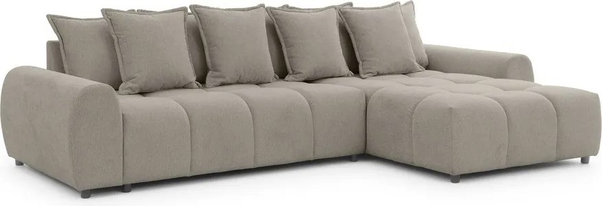 Szürkésbarna sarokkanapé (jobb oldali-heverő résszel) Albane – Ropez