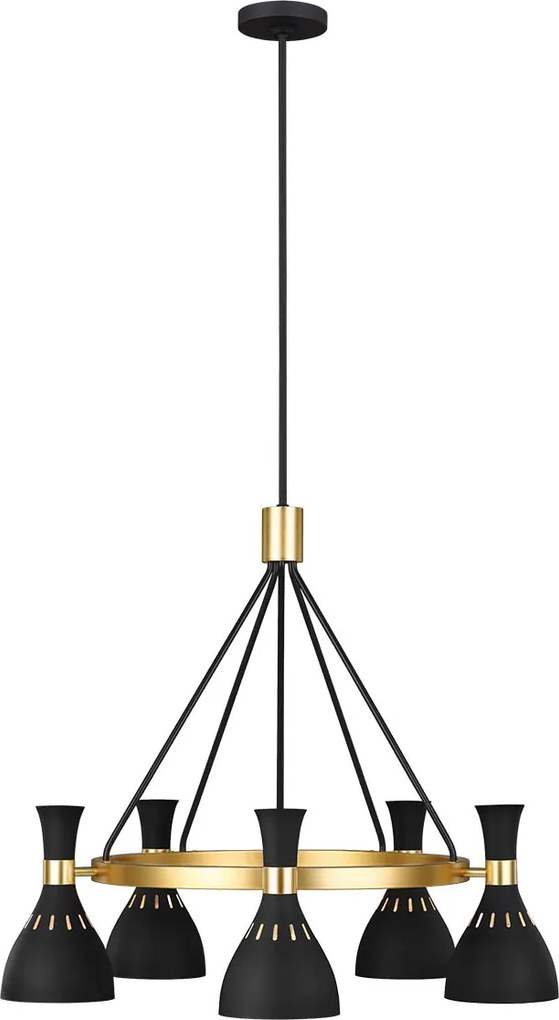 Feiss modern skandináv csillár joan antik sárgaréz fekete elsfe-joan5-mb