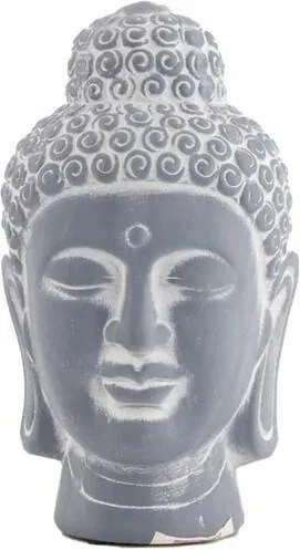 Buddha Figura terrakotta dekoráció 22,5 cm szürke