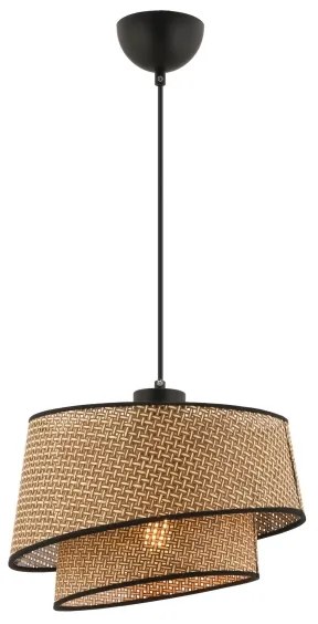 Kábeles függőlámpa BARETTE 1xE27/60W/230V barna/fekete