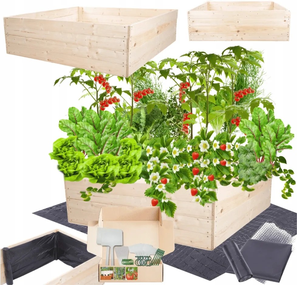 Magasított ágyás zöldséges láda inspector virágtartó impregnáló 36x100x100