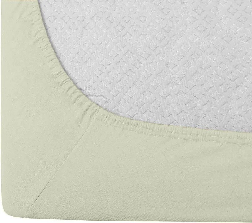 Jersey gumis lepedő világos krémszínű 180 x 200 cm