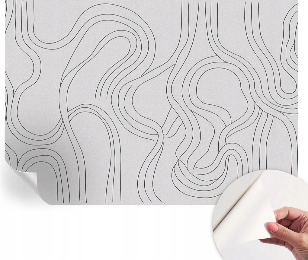 Öntapadós fali fotótapéta Hálószobába Organikus vonalak 208x146 cm