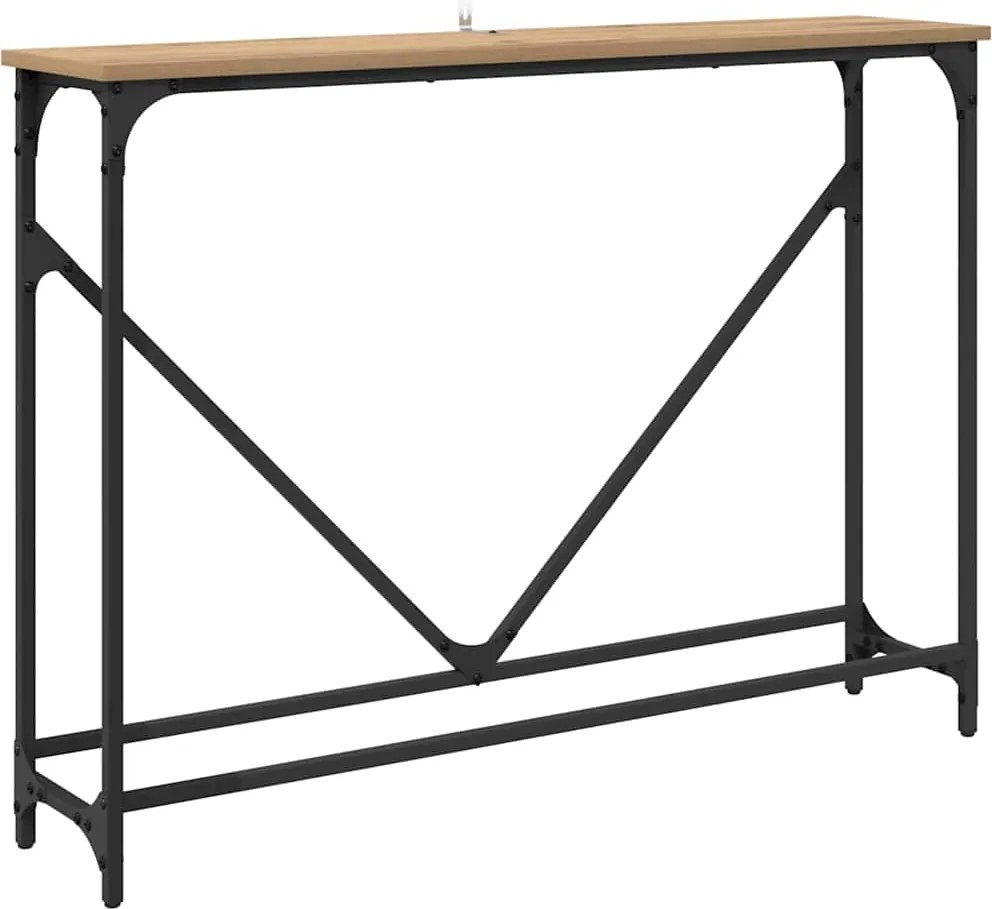 vidaXL Konzolasztal Artisan tölgy 102 x 23 x 75 cm Faanyag