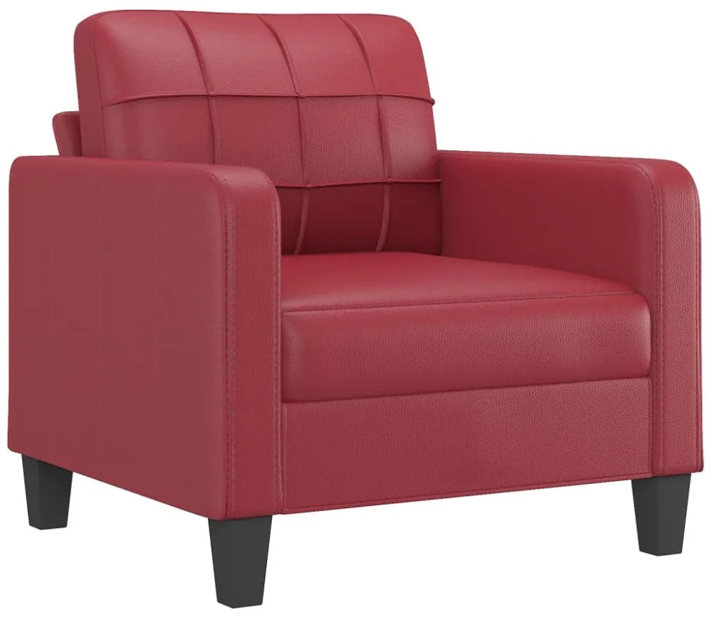 bordó műbőr kanapéfotel 60 cm