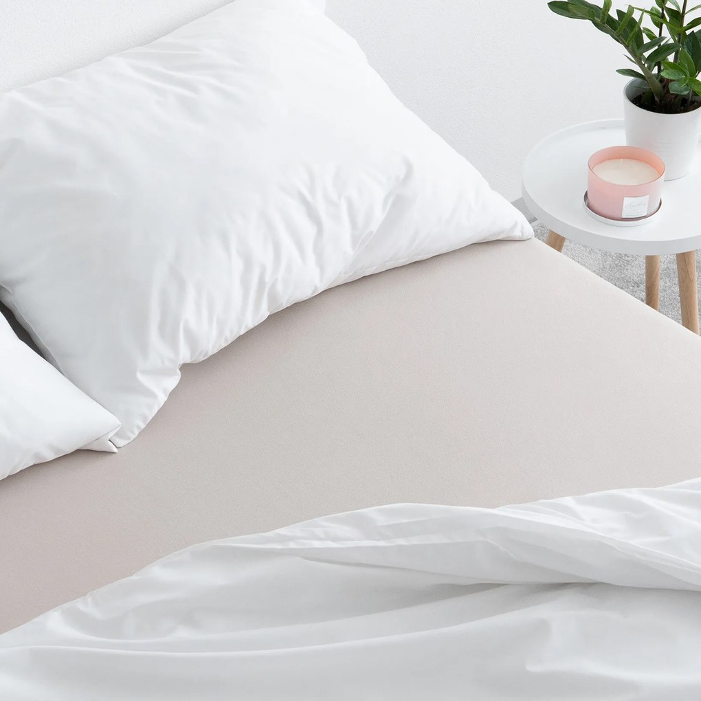 Goldea jersey körgumis lepedő - szürkésbarna 200 x 220 cm
