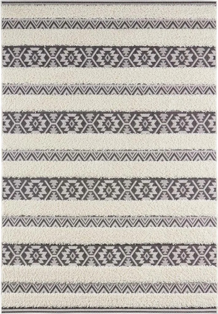 Krémszürke zsinóros szőnyeg,lapos teraszra 80x150cm