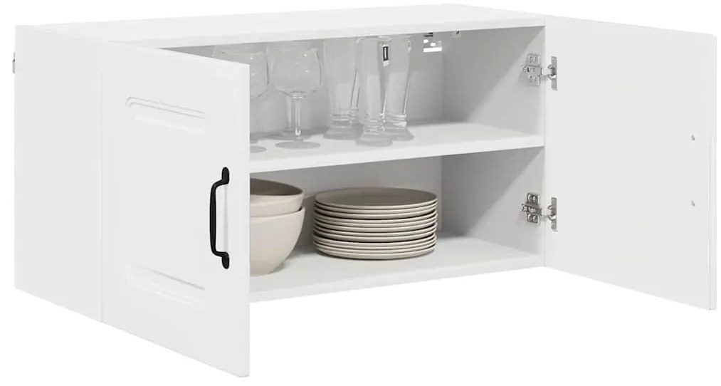 Fali konyhaszekrény Magas Fényű Fehér 80 x 31 x 40 cm Faanyag