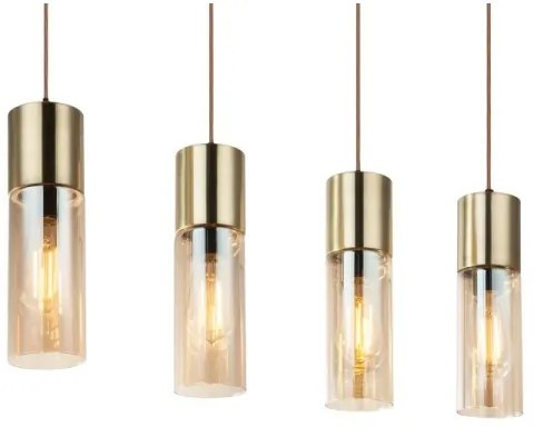 GLOBO 21000-4HM - Csillár zsinóron ANNIKA 4xE27/25W/230V réz