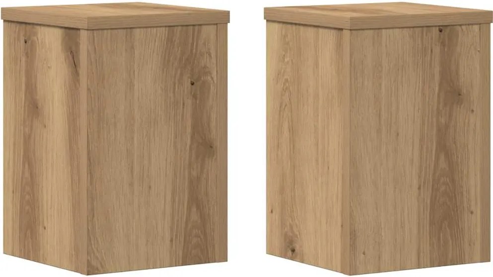 vidaXL 2 db kézműves tölgy szerelt fa növénytartó állvány 20x20x30 cm