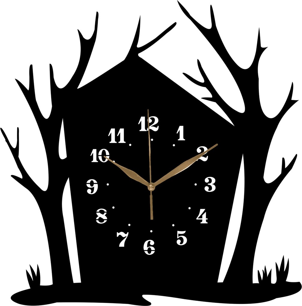 Fa Falióra Vadász Kunyhó Az Erdőben Nagy Óra 45 cm