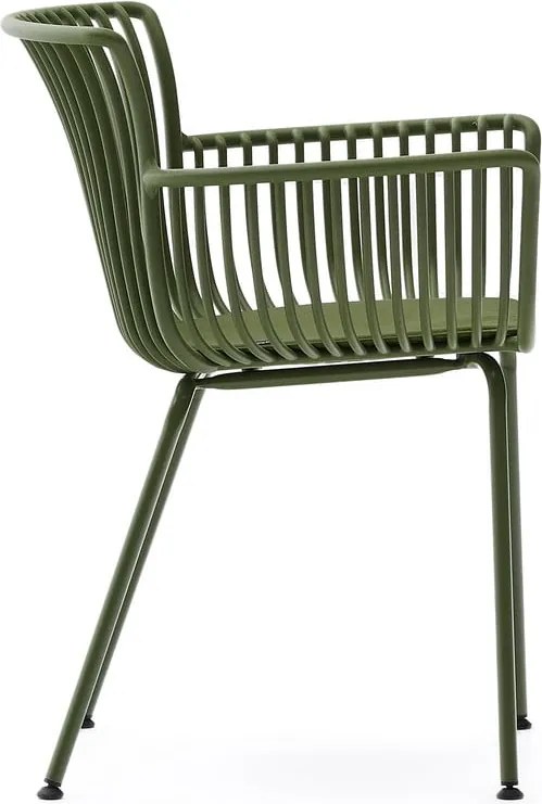 Sötétzöld fém kerti szék Surpika – Kave Home