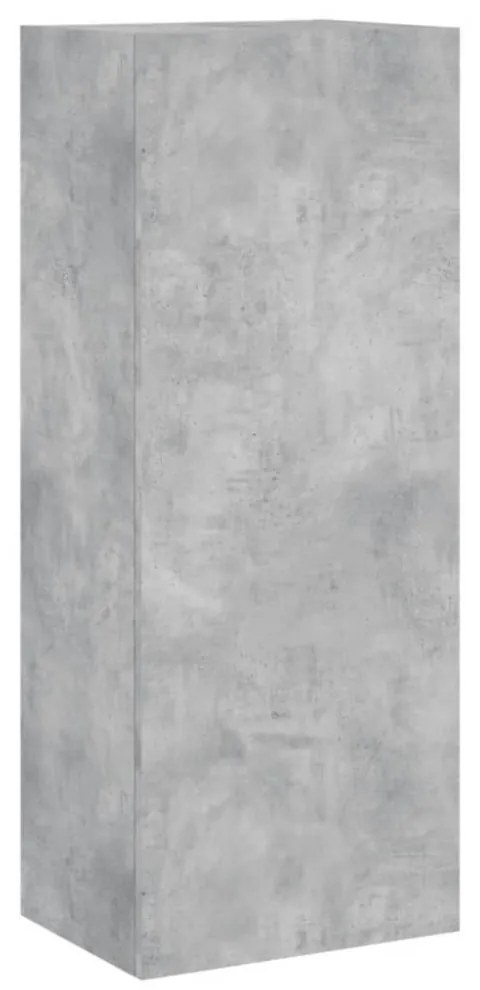 betonszürke szerelt fa fali TV-szekrény 40,5 x 30 x 102 cm