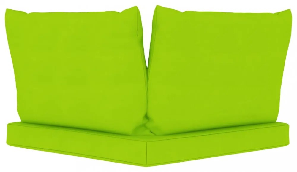 3 db élénkzöld szövet raklapkanapé-párna