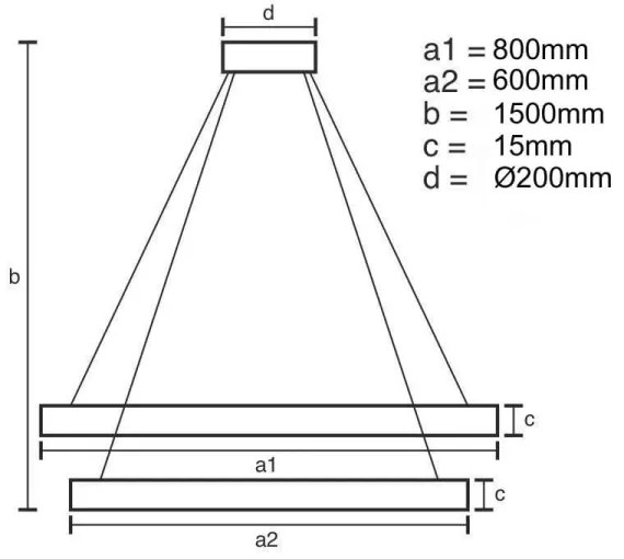 LED állítható fényerejű lámpa kábelre LED/90W/230V 3000-6500K + DO