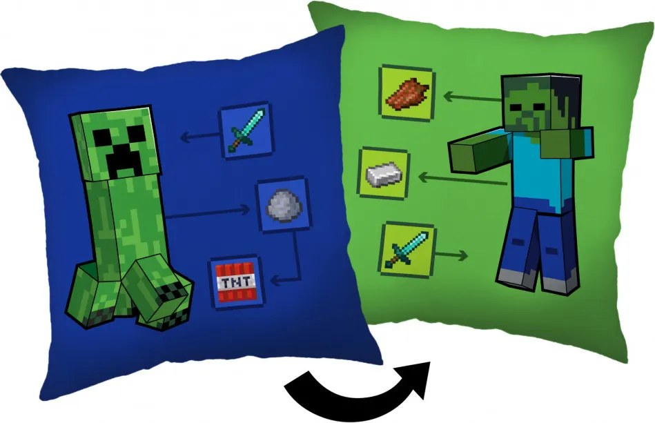 Minecraft How to Creeper párna, díszpárna 40 x 40 cm