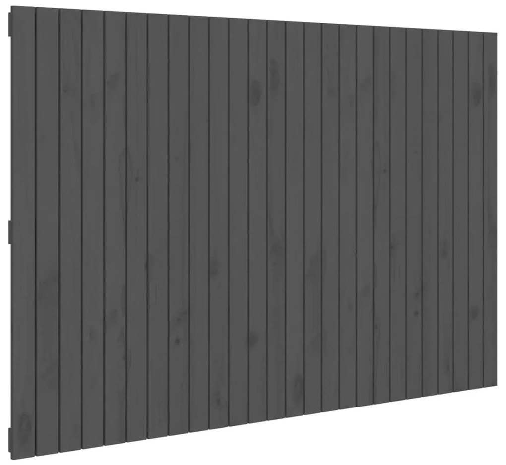 szürke tömör fenyőfa fali fejtámla 166 x 3 x 110 cm