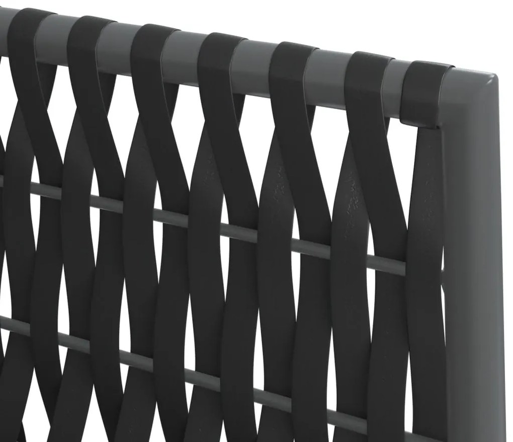 2 db fekete polyrattan kerti szék párnával 54 x 61 x 83 cm