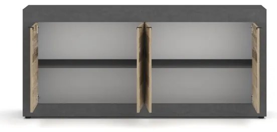 RUNEA komód, világosbarna/antracit