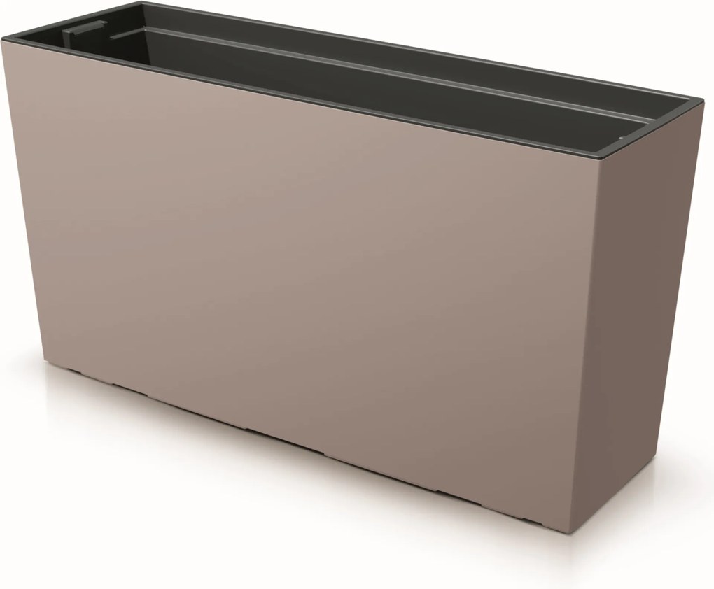 Virágtartó láda erkély betét sima 77x40cm mocca