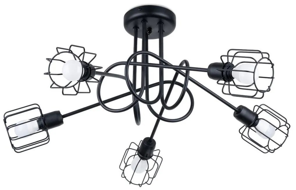 Sollux SL.1119 - Csillár rúdon BELUCI 5xE14/40W/230V fekete